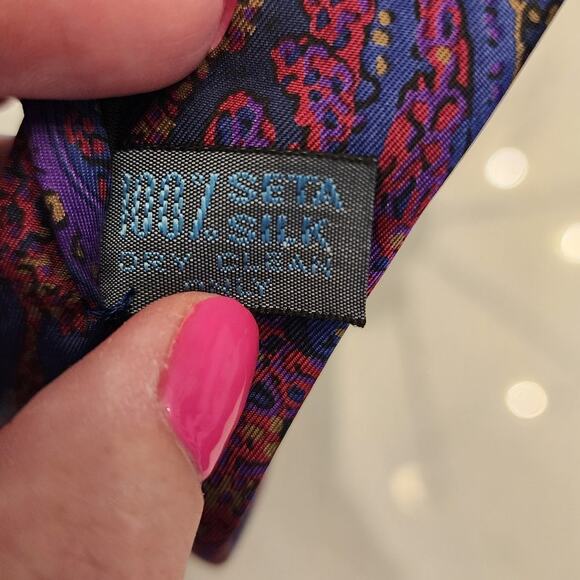 Men's Designer Neck Tie Bundle of 3 Fendi Valentino 100% Silk - Picture 6 of 6